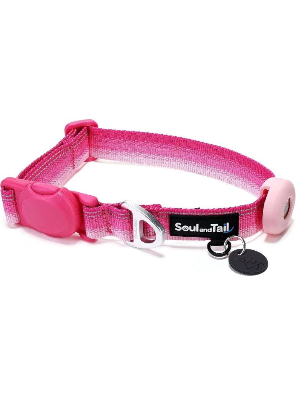 Stylish Pink Dog Collar with Magnetic Buckle | Daily Fit & Comfortable M Size